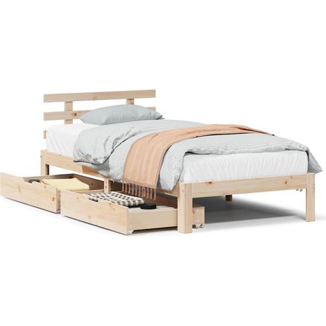 Maison Exclusive - Massivholzbett mit Schubladen 75x190 cm Kiefer