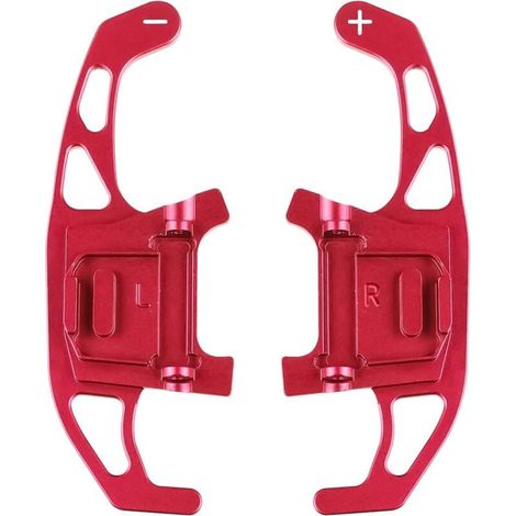 Lot de 2 palettes de changement de vitesse en alliage d'aluminium pour VW Golf GTI R R-line GTD GTE MK7 7 Polo GTI 2014-2019 (rouge) (1/4)