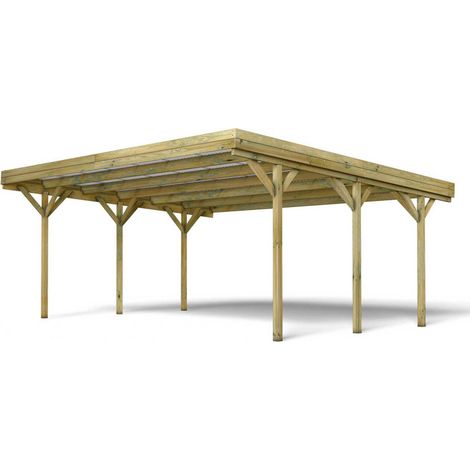 Carport double en bois JEAN 30,9m²