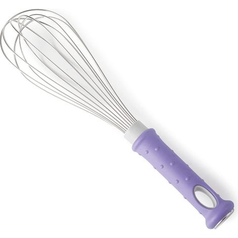 Mélangeur en Fibre de Verre, Tiges en Acier Inoxydable 18/10, Poignée Ergonomique en Fibre de Verre, Couleur Violette, Antiallergique, 35cm, Lave-Vaisselle (1/5)