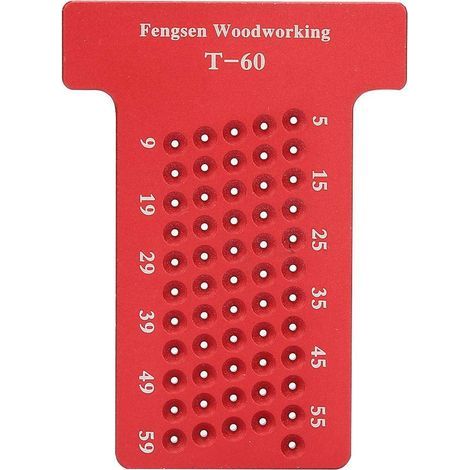 Anreißlineal, T-förmiges Holzbearbeitungs-Lochmessgerät aus Aluminiumlegierung, Schreiner-Markierungswerkzeug, verschleißfest, für Holzarbeiter und Heimwerker (1/5)