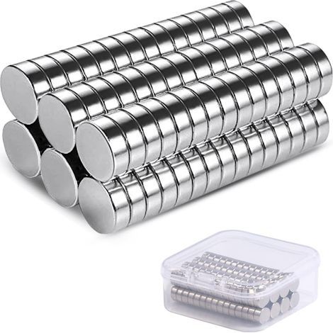 60PCS Petits Aimants de Frigo,6mm x 3mm, Neodyme, Mini, Puissant Punaise Métalliques pour Réfrigérateur,Images,Bricolage,Carte,Tableau Blanc,Calendrier (1/4)