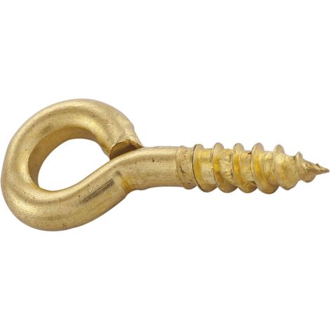 Ringschraube mit Holzgewinde Wandhaken Haken 10x25 mm Stahl vermessingt