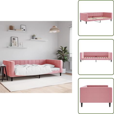 vidaXL Lit de repos rose 100x200 cm velours (1/5)