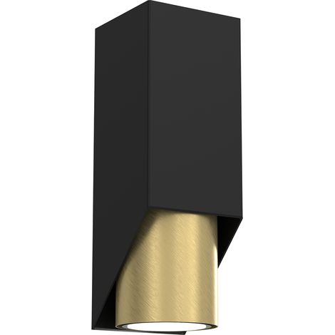 Applique murale tube noir mat laiton Wall GU10 Luminex