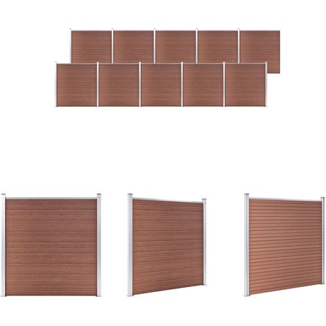 Gartenzaun WPC 1737x186 cm Braun (1/5)
