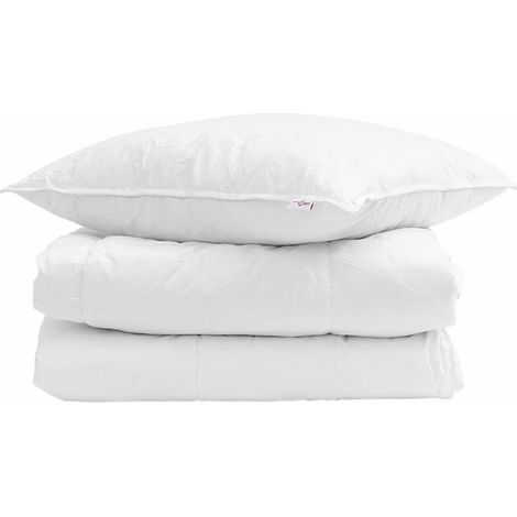 Duvet d'hiver avec oreiller 2 pcs Blanc Plume de canard (1/5)