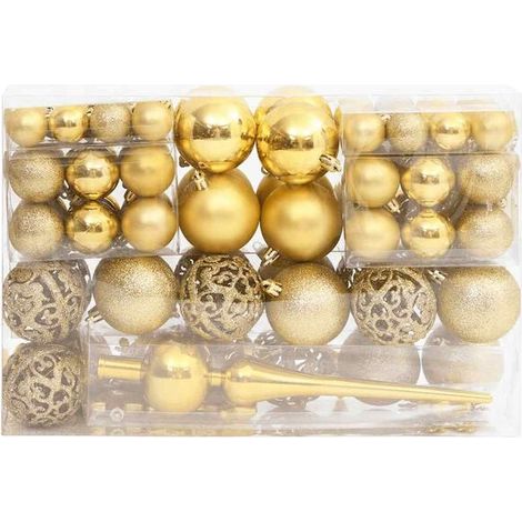 Ensemble de 111 boules de Noël dorées en polystyrène (1/5)