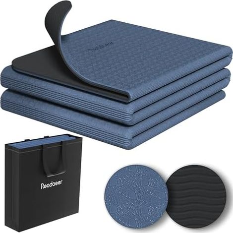 Tapis De Yoga - 72 Pouces X 24 Pouces - Épaisseur 6 Mm - Matériau Tpe Non Glissant Des Deux Côtés - Pliable Avec Sac De Transport - 1 Pièce (1/3)