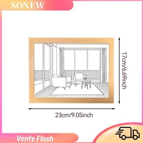 Peinture Lumineuse - LED Réglable 3 Couleurs - Veilleuse Décorative Murale - Pour Chambre Enfant Salon Bureau - 1 Pièce (1/4)