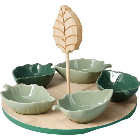 SET DE APERITIVOS CON TABLA DE BAMBU
