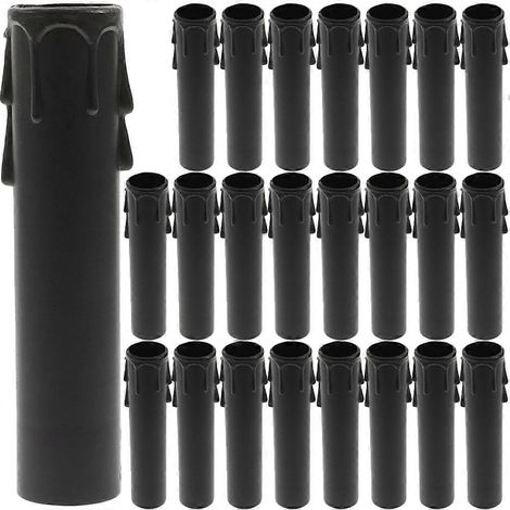 24 cache-bougies pour socle de lustre, douilles pour bougies hautes, manchons pour bougies (22 x 105 mm) (1/4)
