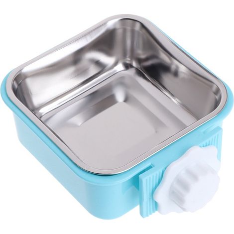 Gamelle pour chien en cage, gamelle suspendue amovible en acier inoxydable pour nourriture et eau, gamelles pour cage avec support à vis (1/5)