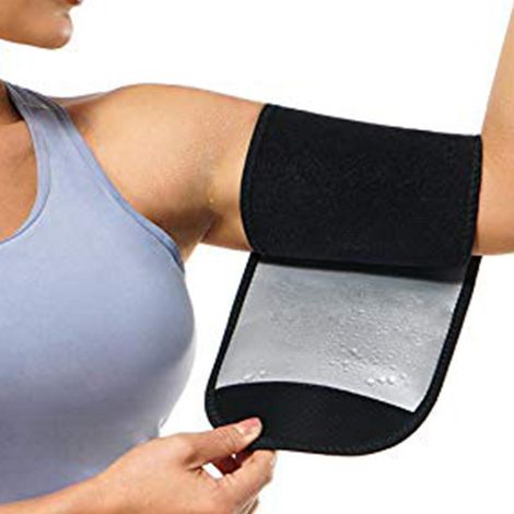 Bracelets de sudation ajustables pour bras, tonifiants sportifs pour femmes, manchons d'entraînement pour sauna et fitness. (1/5)