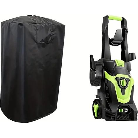 Housse de protection pour nettoyeur haute pression électrique de jardin (noire, 45,2 x 45,2 x 86,8 cm), pour terrasse ou patio. (1/4)