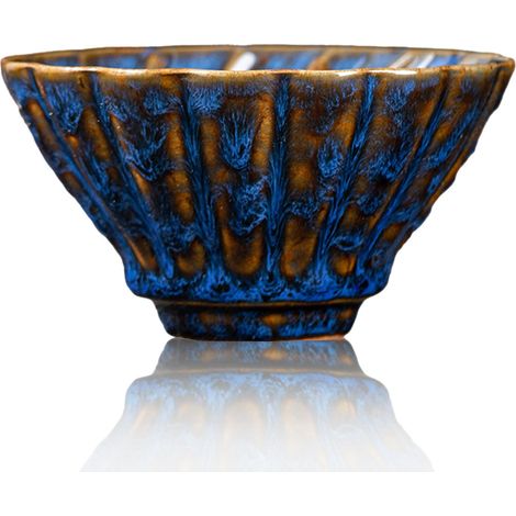Tasse à Thé - Céramique 135 ml - Pour Cérémonie du Thé - Style Jianzhan - Hauteur 5,3 cm - Largeur 9,8 cm - Unité (1/5)