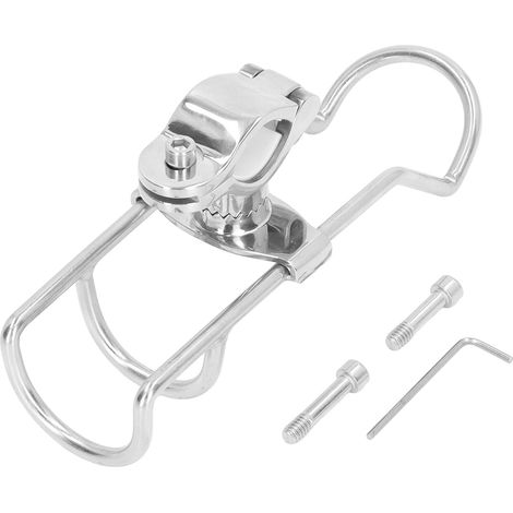 Support Rail Fixation Support Rotatif 360° en Acier Inoxydable 304 pour Canne à Pêche, Réglable pour Tube Ø 22,2-31,7 mm (1/5)