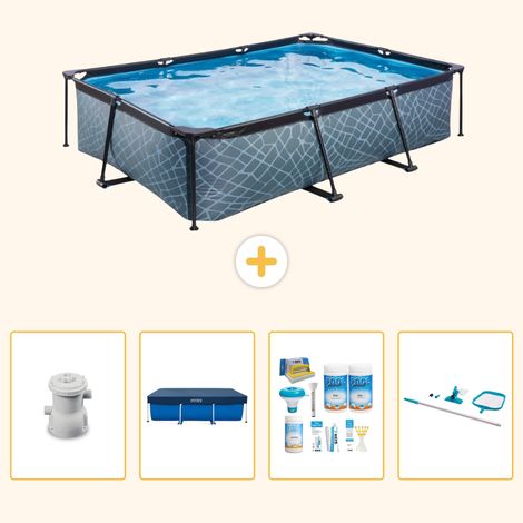Exit-toys Piscine Exit Rectangulaire - Effet Pierre - 300x200x65 cm - 5-pièces SCB65 (1/5)