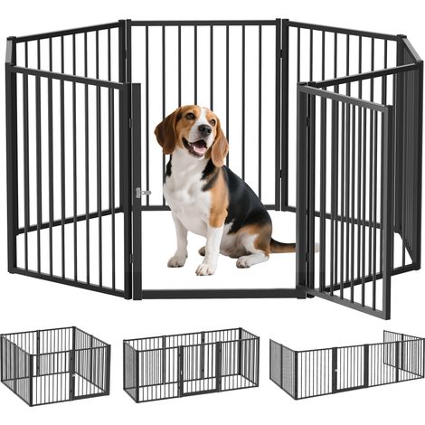 Parc pour chien, enclos pour animaux de compagnie, 8 panneaux, clôture pliable et portable, sécurisée, noire (1/5)