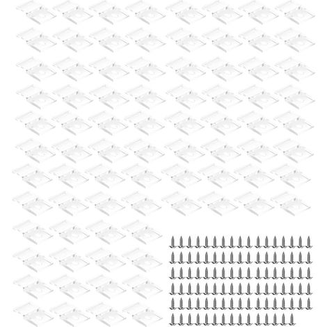 50 Pièces Clips de Fixation pour Ruban LED 10mm, Support Transparent avec Vis Incluses, Connecteur Ruban LED pour Montage Mural Plafond, Idéal pour Fixation Brise Vue et Décoration Intérieure (1/5)