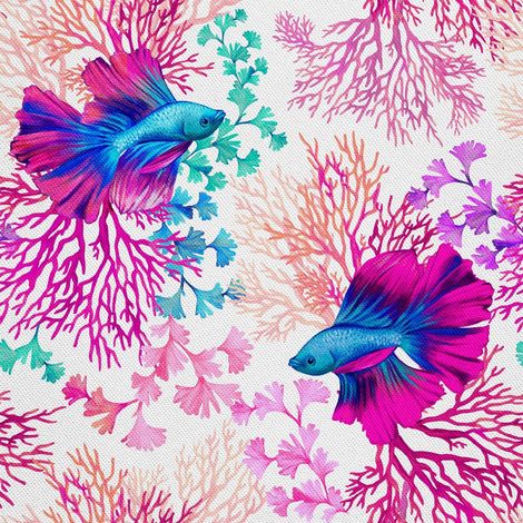 Tissu décoratif d'extérieur Oxford - Motif récif corallien I DX213 (1/5)