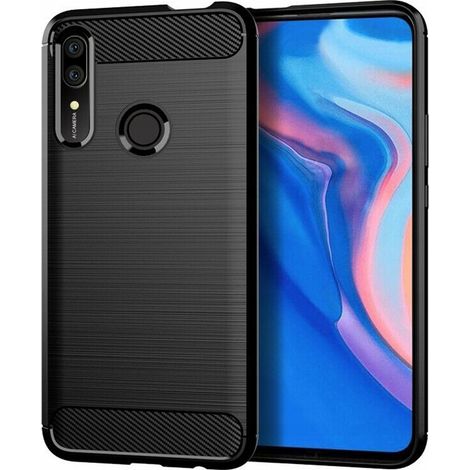 Funda para Huawei P Smart Z CARBON CASE ARMOR BLACK BACK + GLASS (1/5)