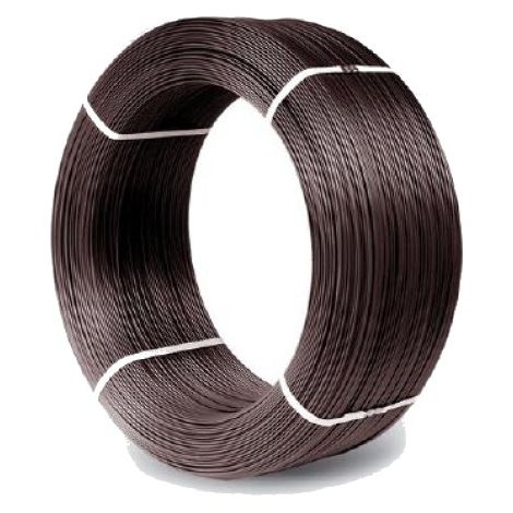 Fil galvanisé revêtu de PVC. 3,0 x 3,8 mm, marron - 5,0 kg - DRU 3,6 PW B