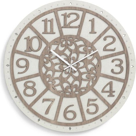 Orologio tondo D30 da parete in legno laminato TRS - NATURE