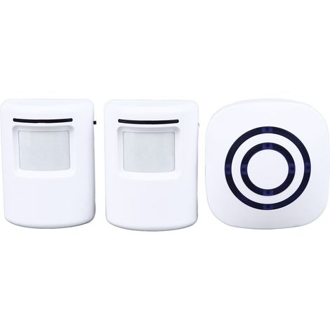 Sonnette de porte avec détecteur de mouvement, alarme sans fil, alerte d'entrée, prise UE 110-240 V pour commerces et restaurants (1/5)