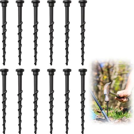 Lot de 12 vis terre pour robot tondeuse, 14 cm, station charge compatibles avec les tondeuses automatiques Husqvarna 105, 305, 308, clous sol garage, tondeuse à tentes - (1/5)