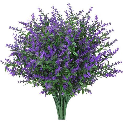 8 künstliche Lavendelsträuße – UV-beständig, für den Außenbereich/Garten/Veranda (1/5)