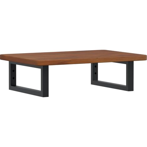 Étagères de rangement,Étagère de vasque murale acier et bois de chêne massif CFW32686 (1/5)