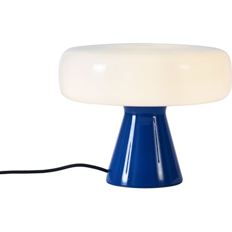 QAZQA Retro-Tischleuchte blau mit Weiß - Knob