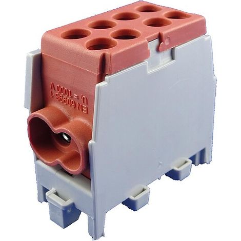 Hauptleitungs-Abzweigklemme - braun, 1-polig 2x Eingang 25 mm² / 2x Ausgang 25 mm²