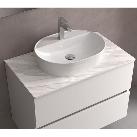 Lavabo, vasque à poser VARMEGA Blanc - Gioia Materia (1/2)