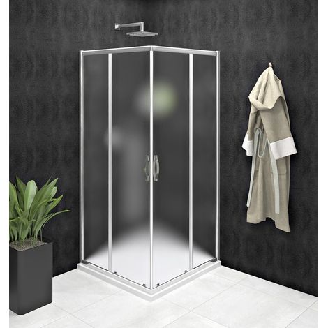 SIGMA SIMPLY Paravent carré 800x800 mm, coin, Verre Brick (1/4)