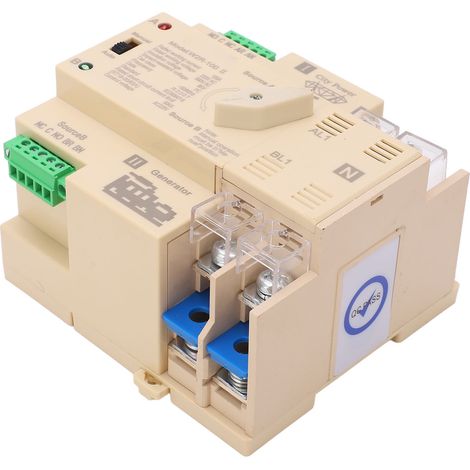 Commutateur de transfert automatique à contact argenté, mode manuel automatique, double alimentation, 2 pôles, blanc, 100 A, 220 V (1/5)