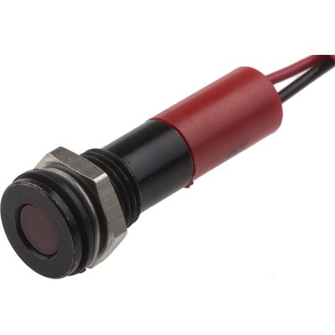 Voyant LED lumineux Rouge RS PRO, dia. 8mm, 12V c.c., IP67 ( Prix pour 1 )
