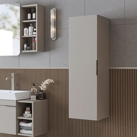 Roomart LYCIA-72 Hochschrank Bad 35 cm breit, Beige