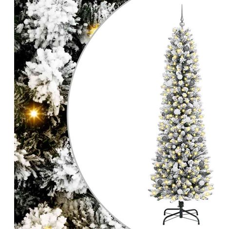 Sapin de Noël artificiel Blanc 240 cm PVC, métal et plastique vidaXL (1/5)