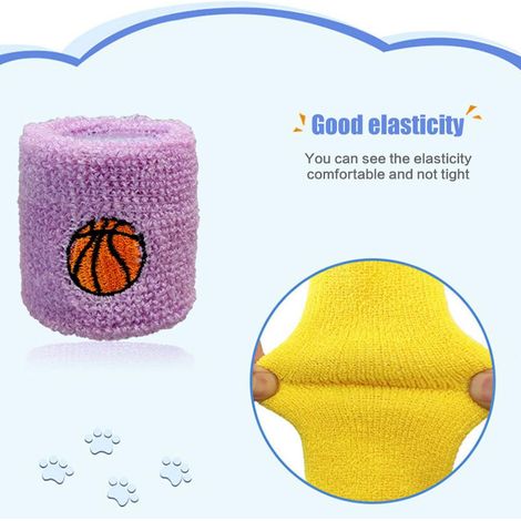 Set mit 16 elastischen Sport-Schweißbändern aus Baumwolle – Schwarz – Für Basketball, Baseball, Fußball, Tennis, Laufen