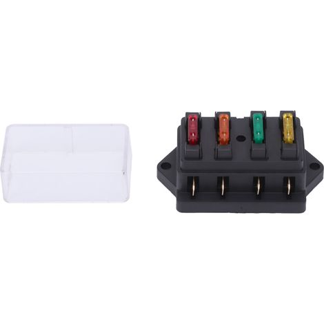 Adatto per scatole portafusibili a quattro vie impermeabili, applicabile in ambito automobilistico e nautico, 12V-24V, materiale ABS resistente.