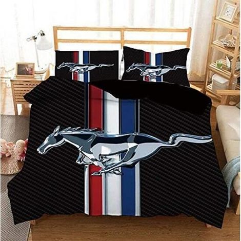 Parure de Lit Enfant 3pcs- Housse de Couette (140x200) + Taies d'oreiller (50x75x2) - WOVTE-noir