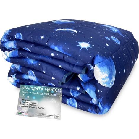 TRAPUNTA FIOCCO © LUNA lunare Cielo Stellato PIUMONE made in Italy 1 PIAZZA E MEZZA