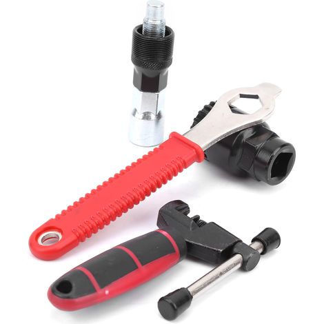 Kit de Réparation Vélo Multifonction avec Clé Allen, Démont-Pédalier et Pince Chaîne Noir