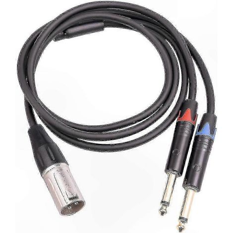 Câble micro XLR 3 broches mâle vers double jack 6,35 mm TS mono, connexion audio pro, 1 pièce (1/5)