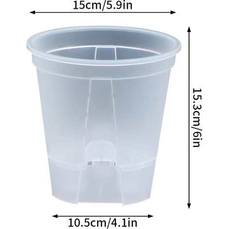 (S18, comme illustré) Pot à arrosage automatique pour orchidées, pots de fleurs transparents pour plantes, pot de jardin paresseux, pot respirant pour racines d'orchidées (1/4)
