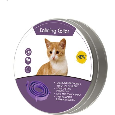 Collier pour chat 1 pièce collier anti-insectes et anti-puces pour chats (chat 18 kg 35 cm, boîte violette) collier anti-insectes et anti-puces (1/2)