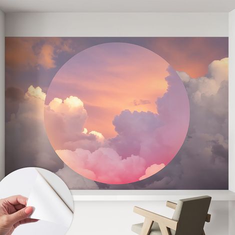 Papier peint autocollant avec imprimé pour décoration intérieure pour rénovation a motif Nuages éthérés 152x104 cm (1/5)