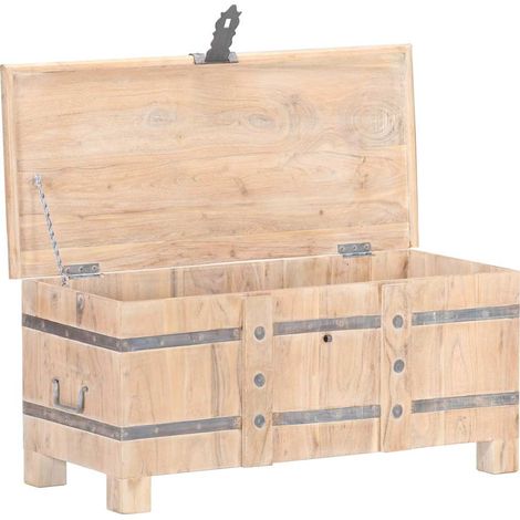 vidaXL Baúl de madera maciza de acacia 90x40x40 cm (1/2)